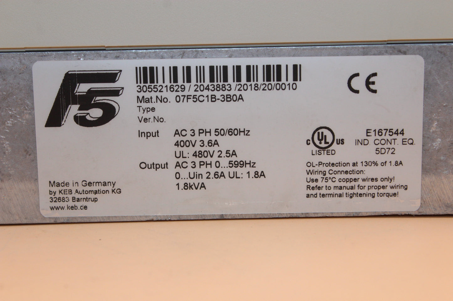 NEW | KEB | 07F5C1B-3B0A |