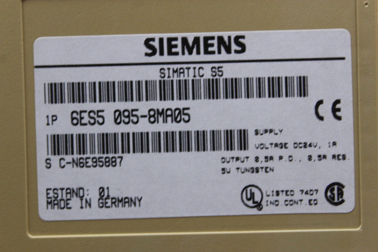 NEW | SIEMENS | 6ES5$095-8MA05 |