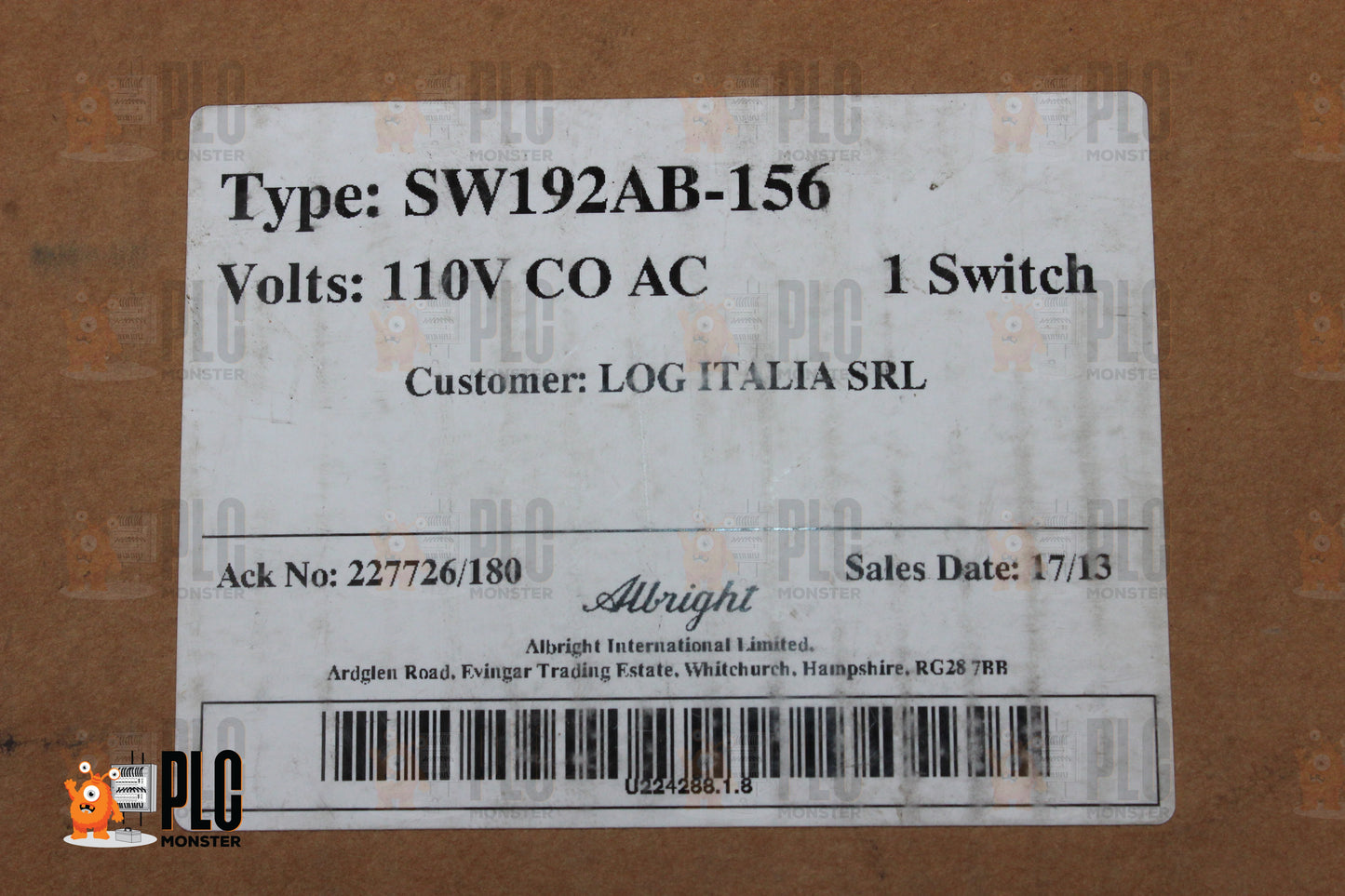 NEW OPEN BOX | ALLUIGHT | SW192AB-156 2 |