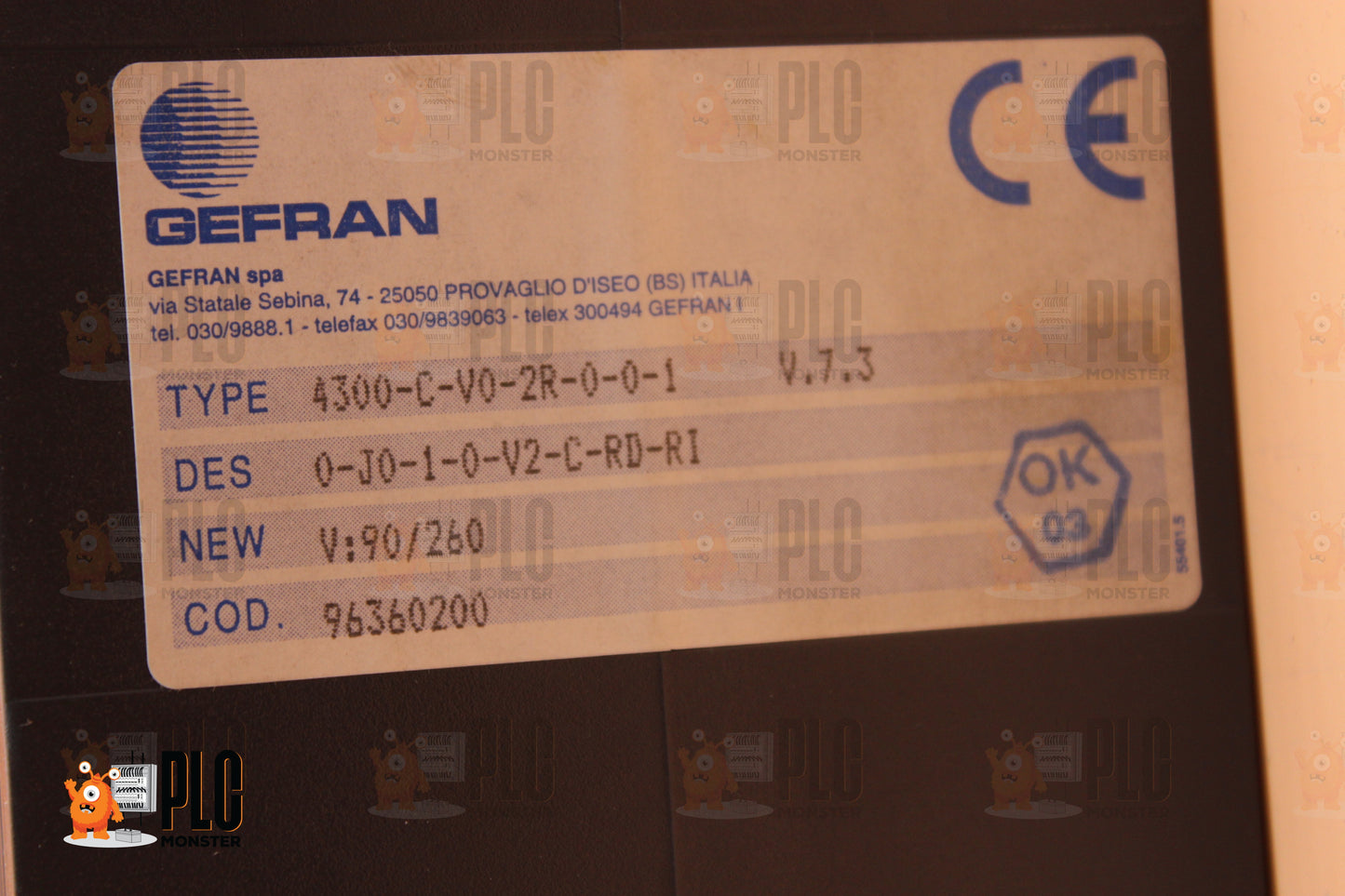NEW | GEFRAN | 4300-C-V0-2R-0-0-1 |