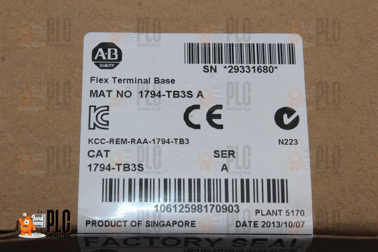 NEW | ALLEN-BRADLEY | 1794-TB3S |