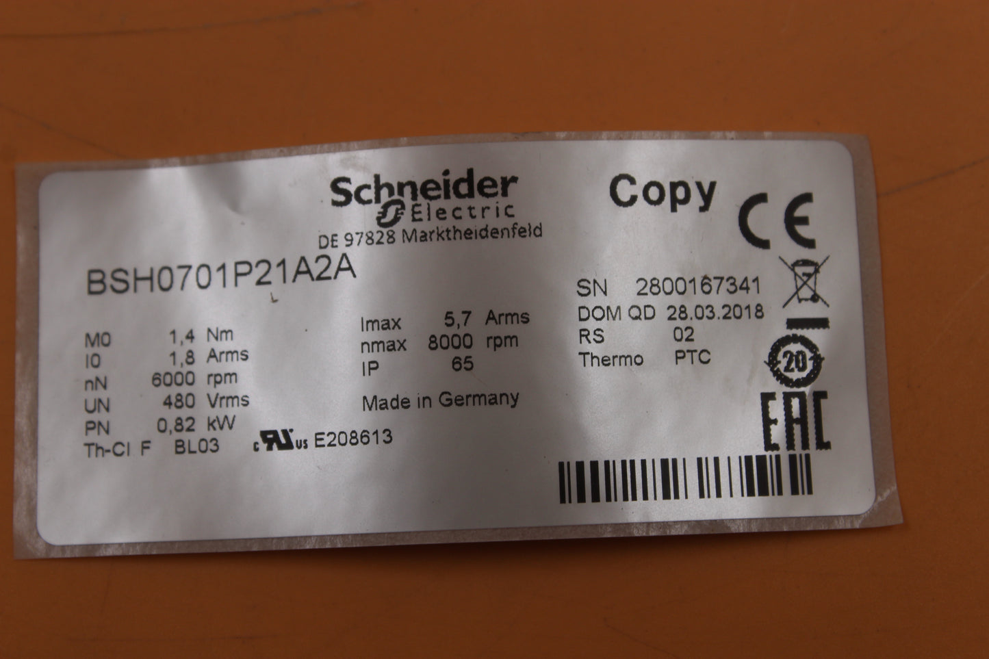 NEW | SCHNEIDER ELECTRIC | BSH0701P21A2A |