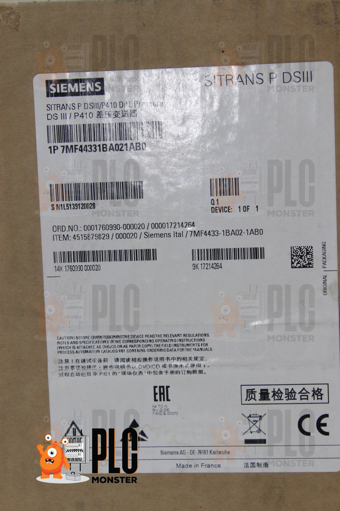 NEW | SIEMENS | 7MF44331BA021AB0 |