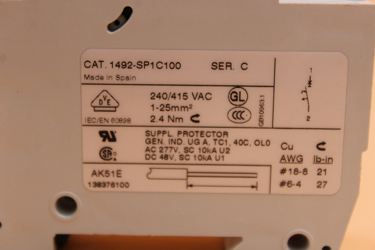 NEW | ALLEN-BRADLEY | 1492-SP1C100 |