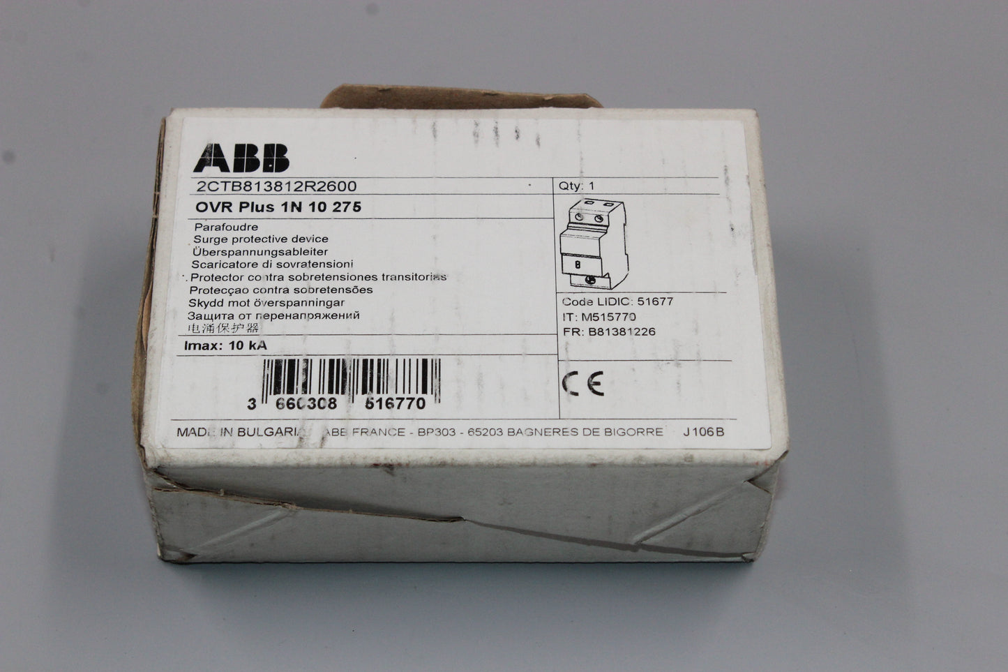 NEW | ABB | 2CTB813812R2600 OVR PLUS 1N 10 275 |