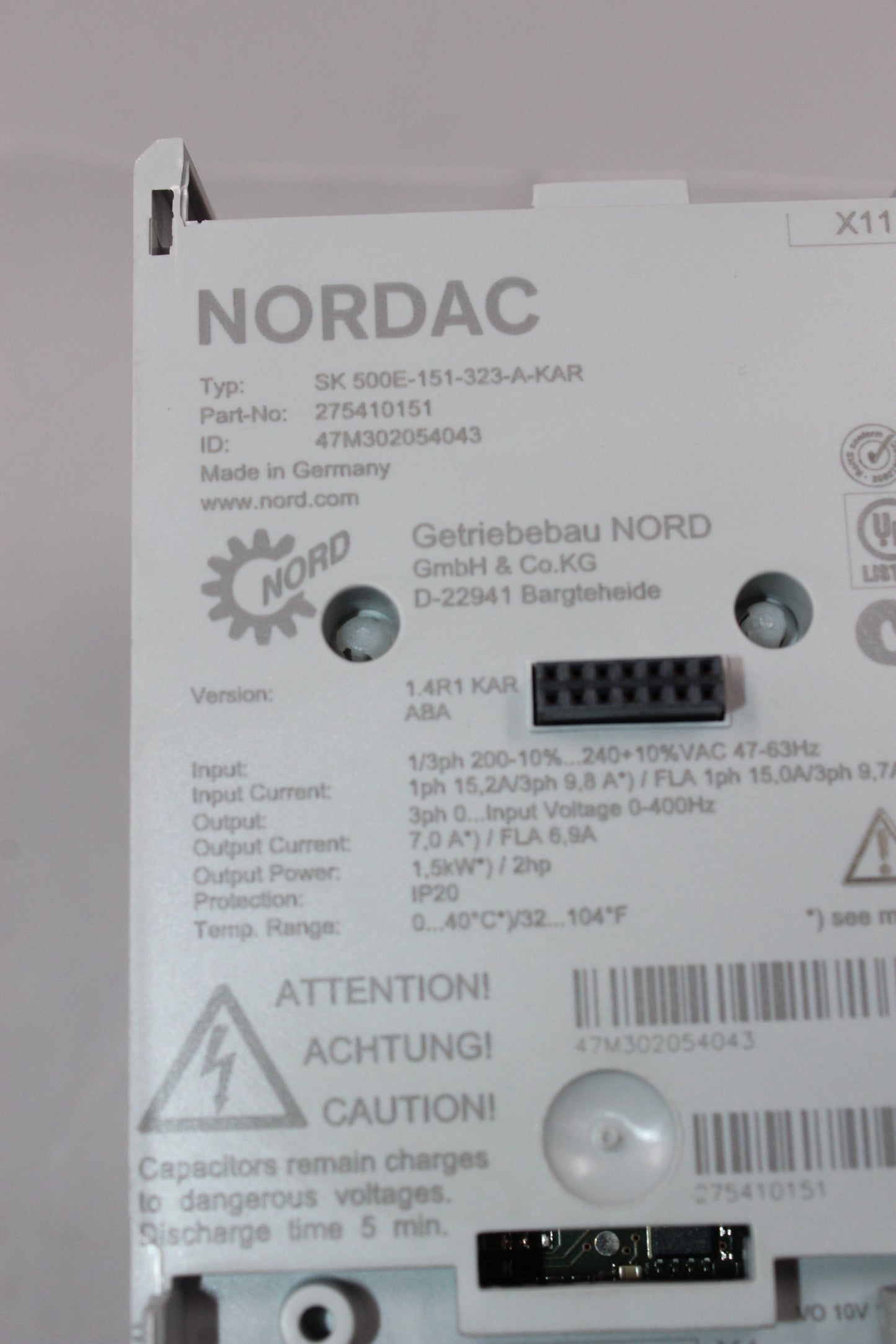 PREOWNED | NORDAC  | SK 500E-151-323-A-KAR |