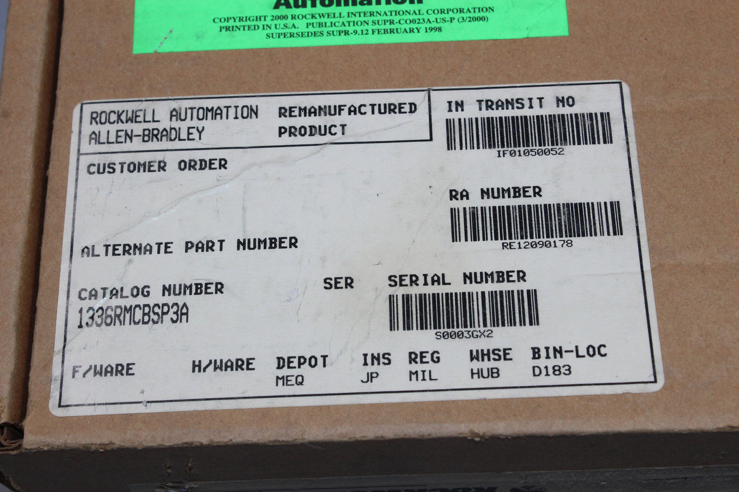 NEW | ALLEN-BRADLEY | 1336RMCBSP3A |