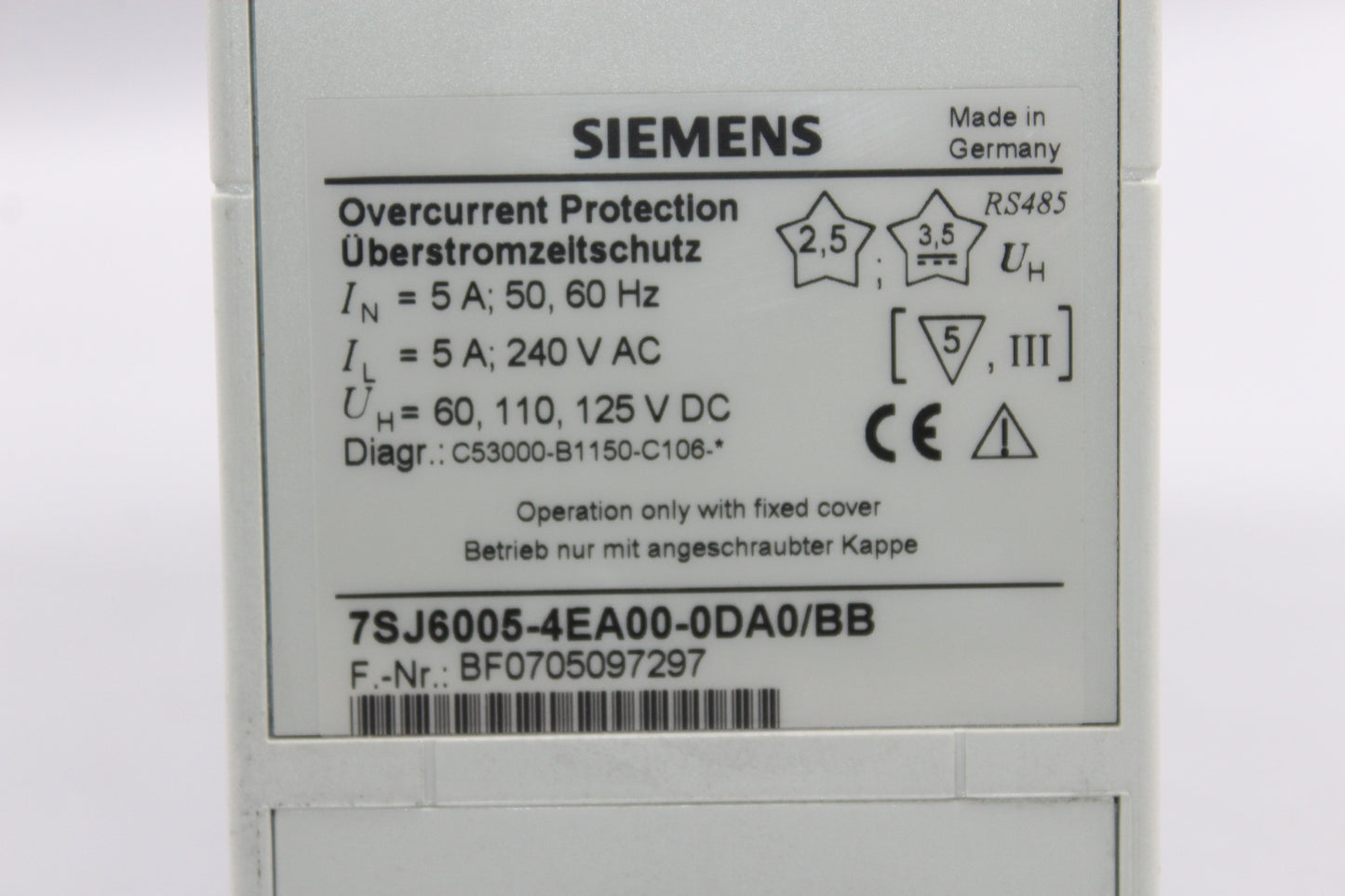NEW OPEN BOX | SIEMENS | 7SJ6005-4EA00-0DA0-BB |