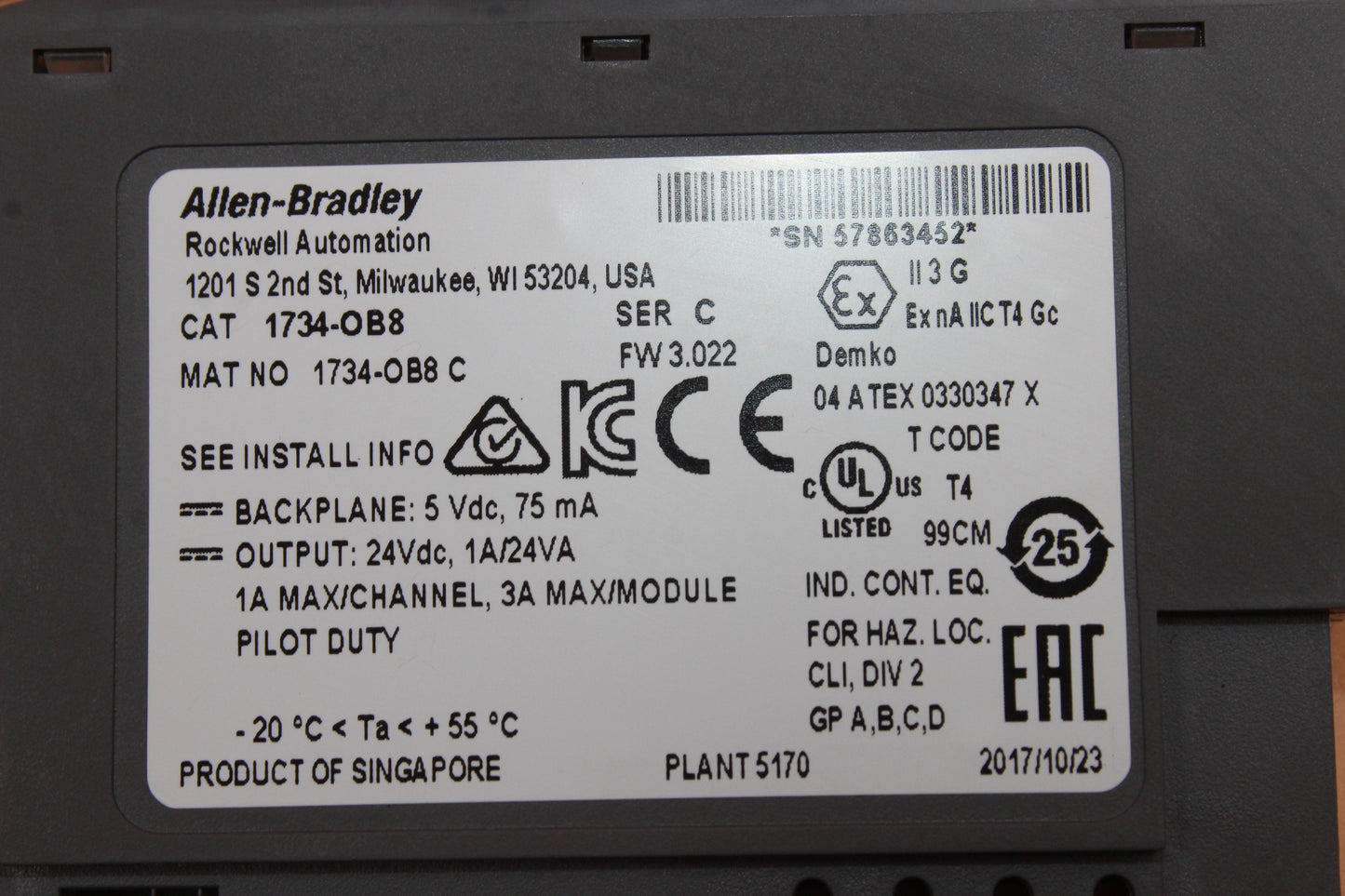 PREOWNED | ALLEN-BRADLEY | 1734-OB8 |