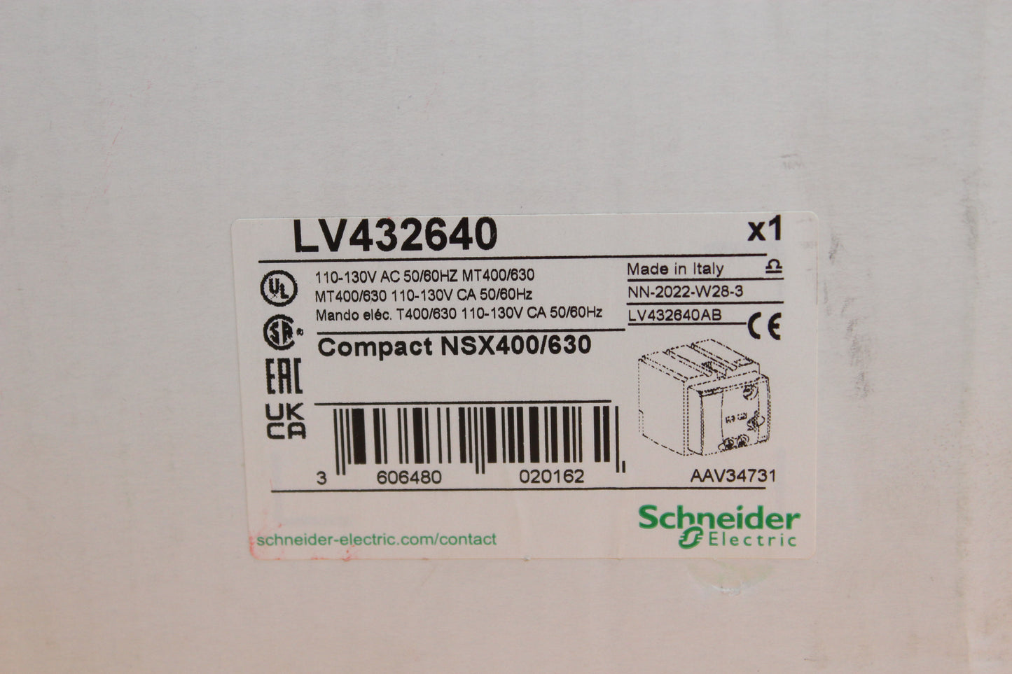 NEW | SCHNEIDER ELECTRIC | LV432640 |