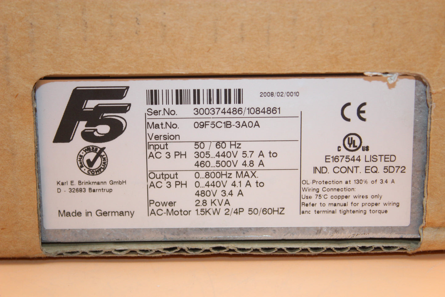 NEW | KEB | F5 09F5C1B-3A0A |