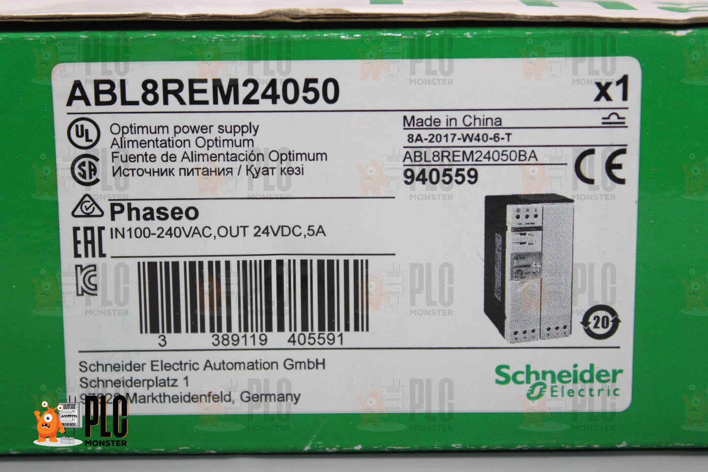 NEW OPEN BOX | SCHNEIDER ELECTRIC  |  ABL8REM24050 |