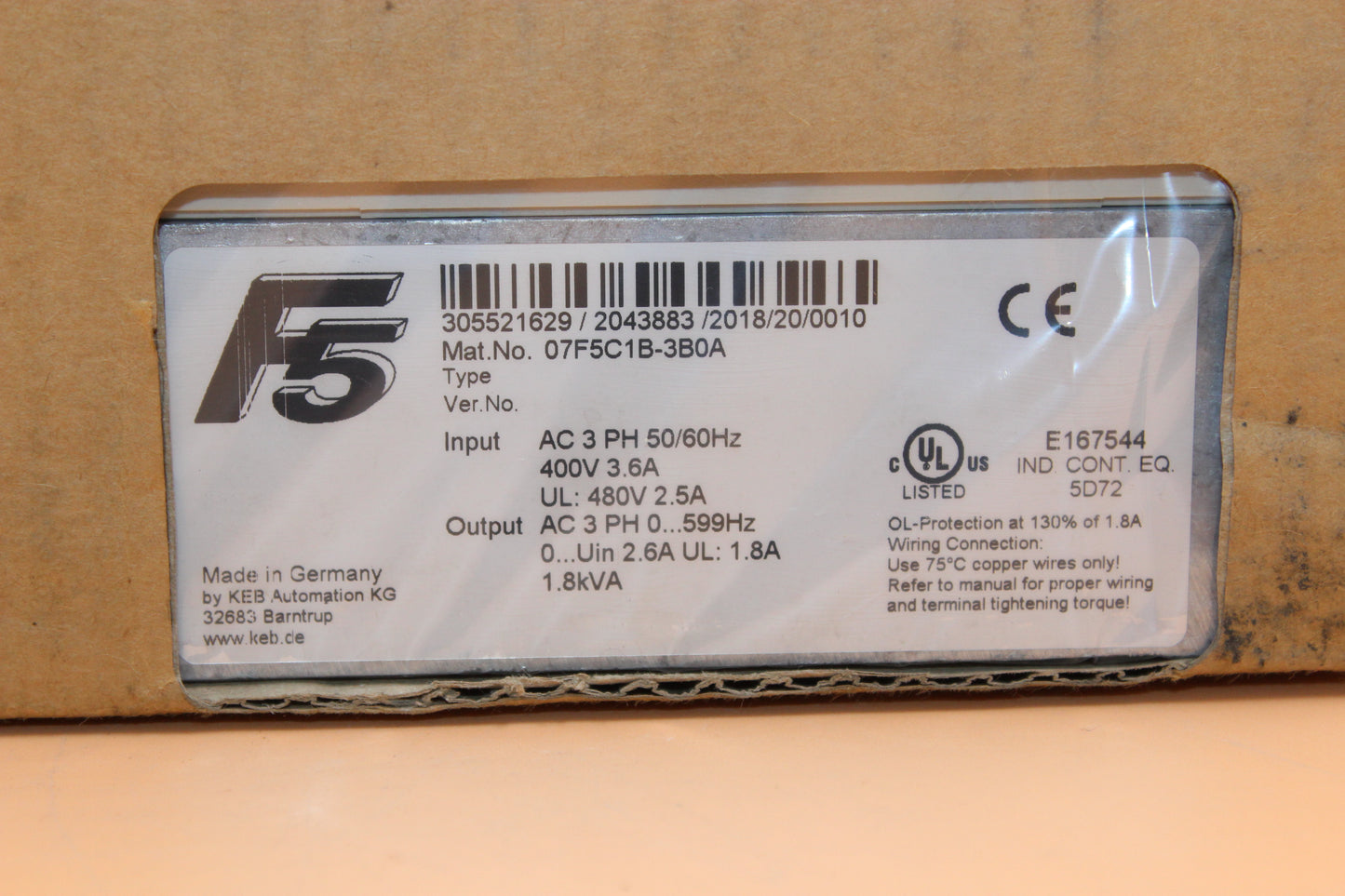 NEW | KEB | 07F5C1B-3B0A |