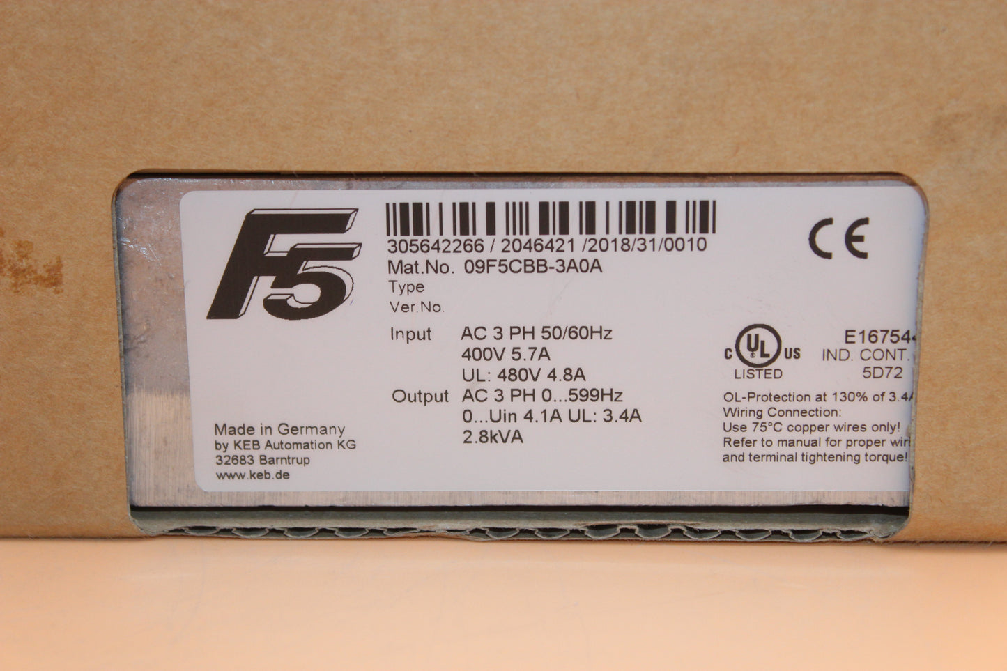 NEW | KEB | F5 09F5CBB-3A0A |