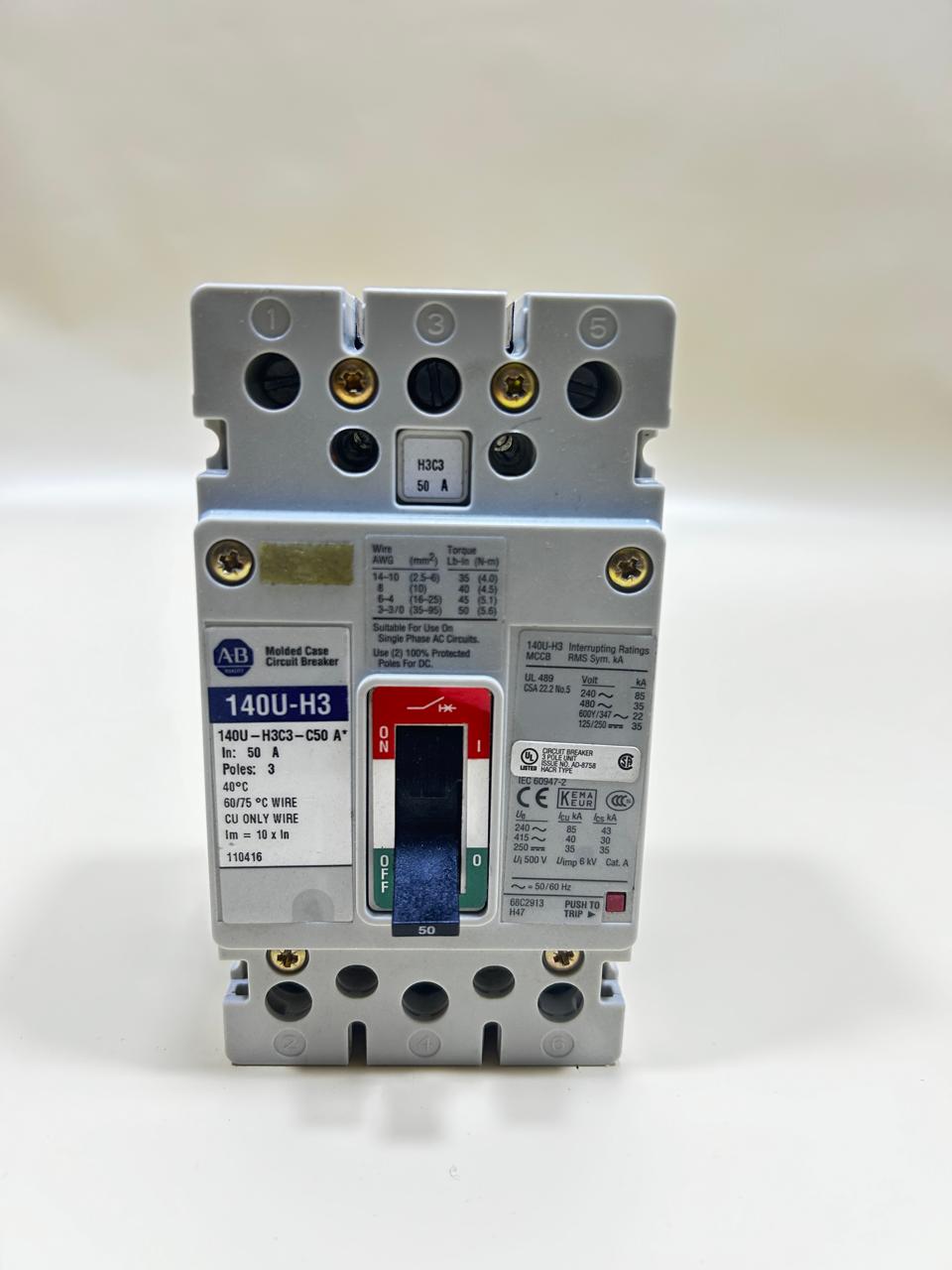 NEW OPEN BOX | ALLEN-BRADLEY | 140U-H3C3-C50 |