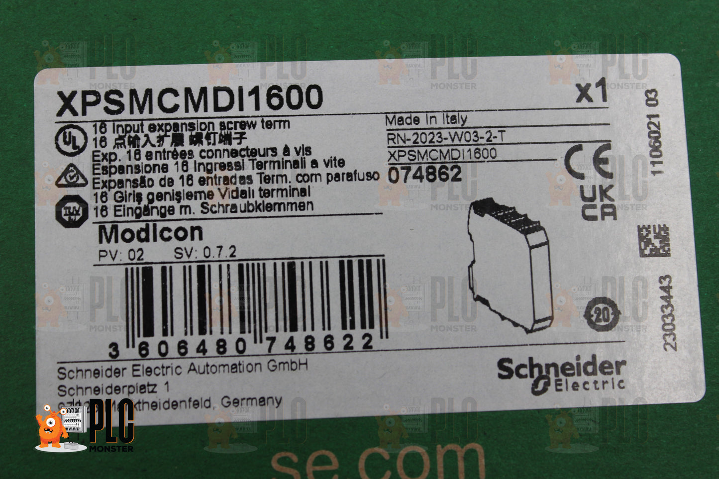 NEW OPEN BOX | SCHNEIDER ELECTRIC | XPSMCMDI1600 |