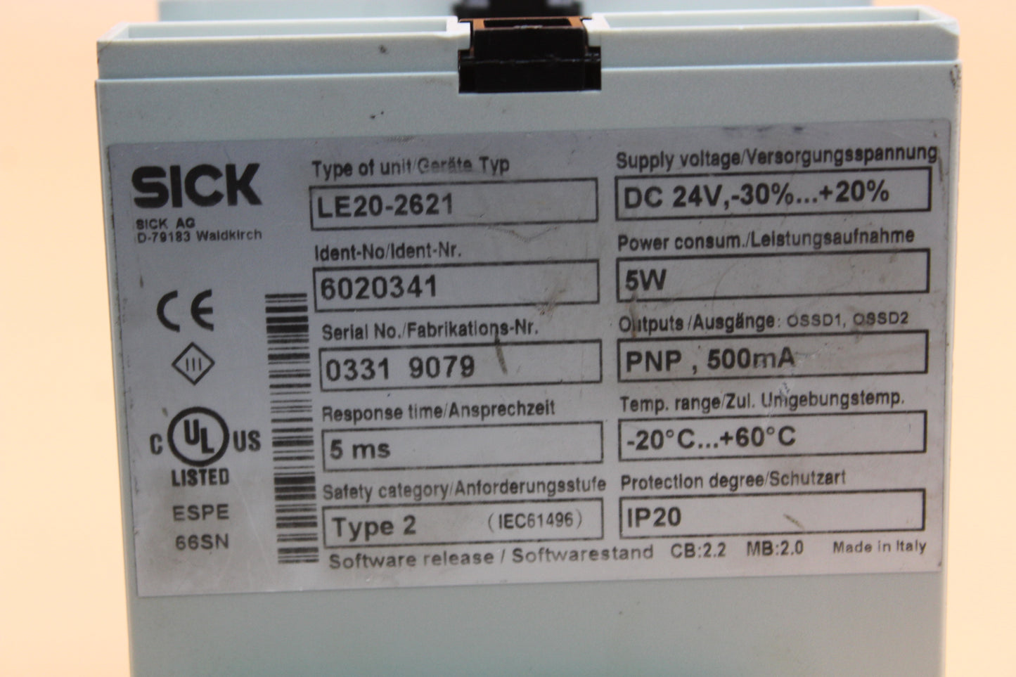 NEW NO BOX | SICK | LE20-2621 |
