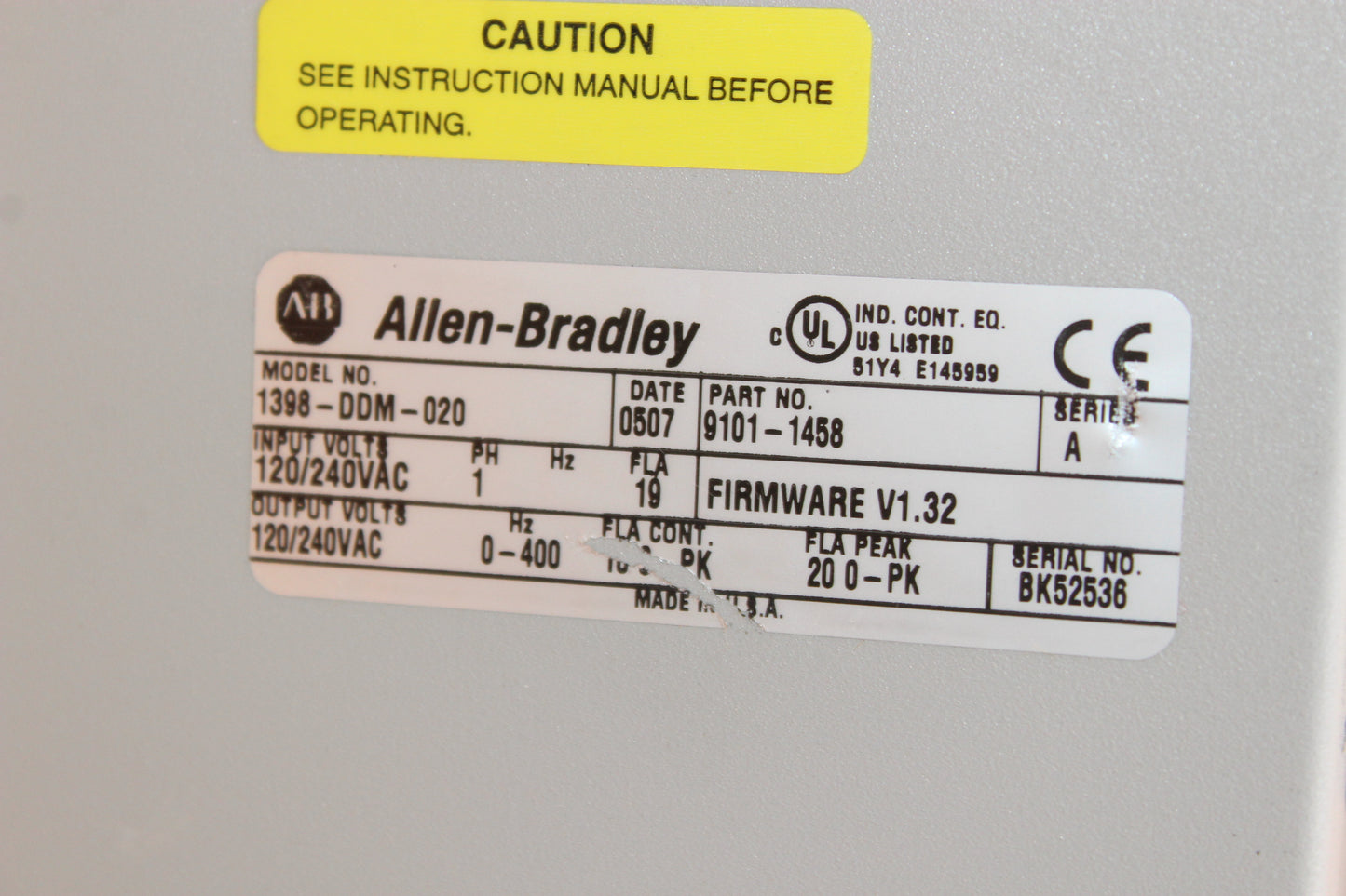 PREOWNED | ALLEN-BRADLEY | 1398-DDM-020 |