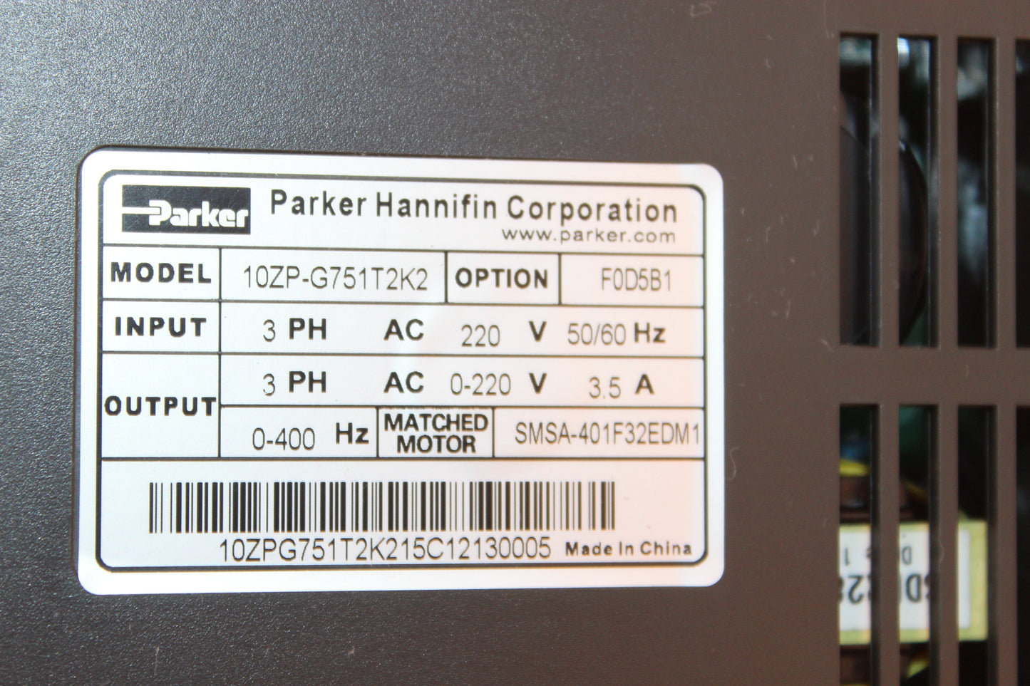 NEW OPEN BOX | PARKER | 10ZP-G751T2K2 |