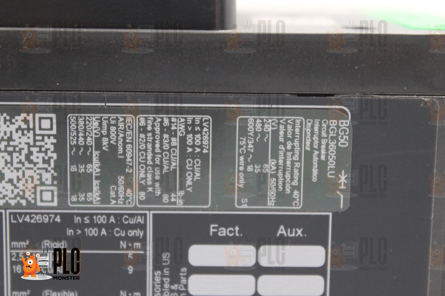 NEW OPEN BOX | SQUARE D | BGL36050LU |
