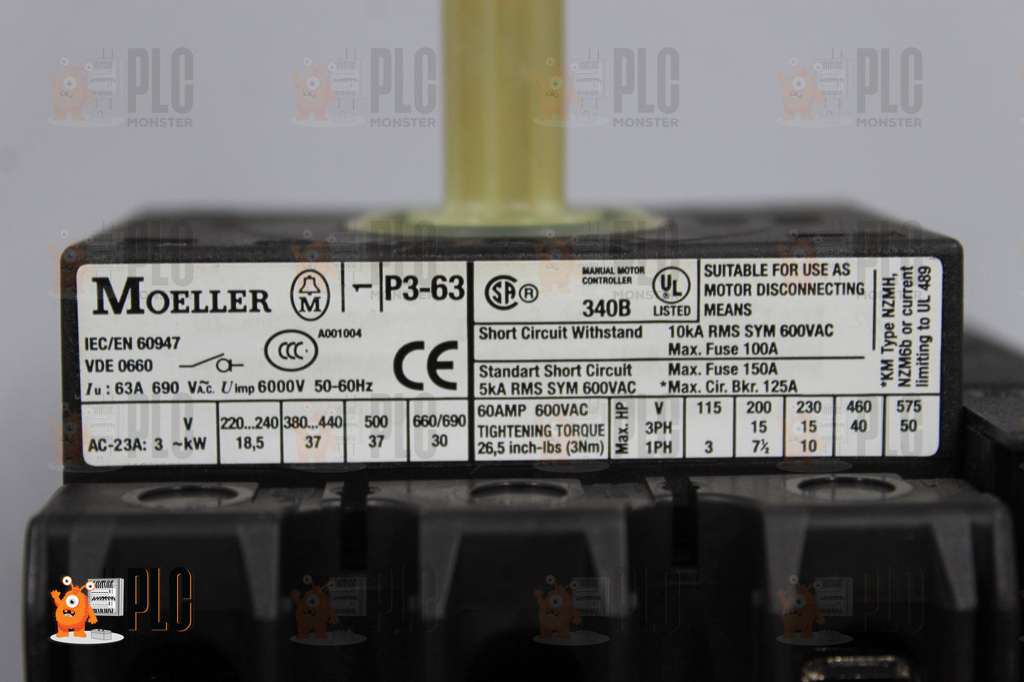 NEW | MOELLER | P3-63/EA/SVB-SW/HI11 |