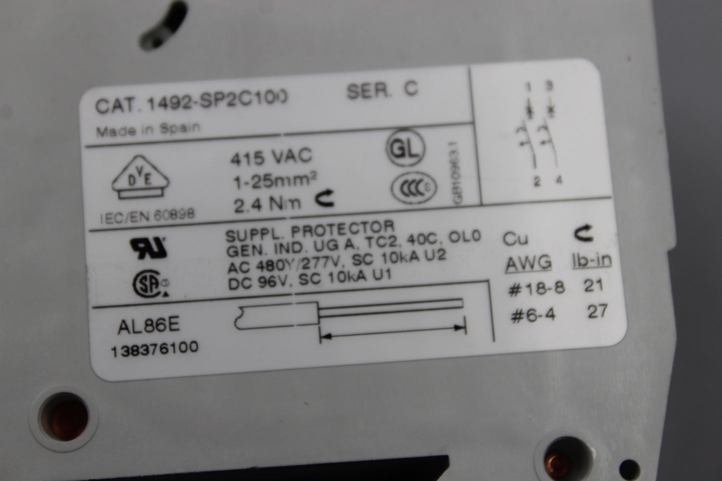PREOWNED | ALLEN-BRADLEY | 1492-SP2C100 |