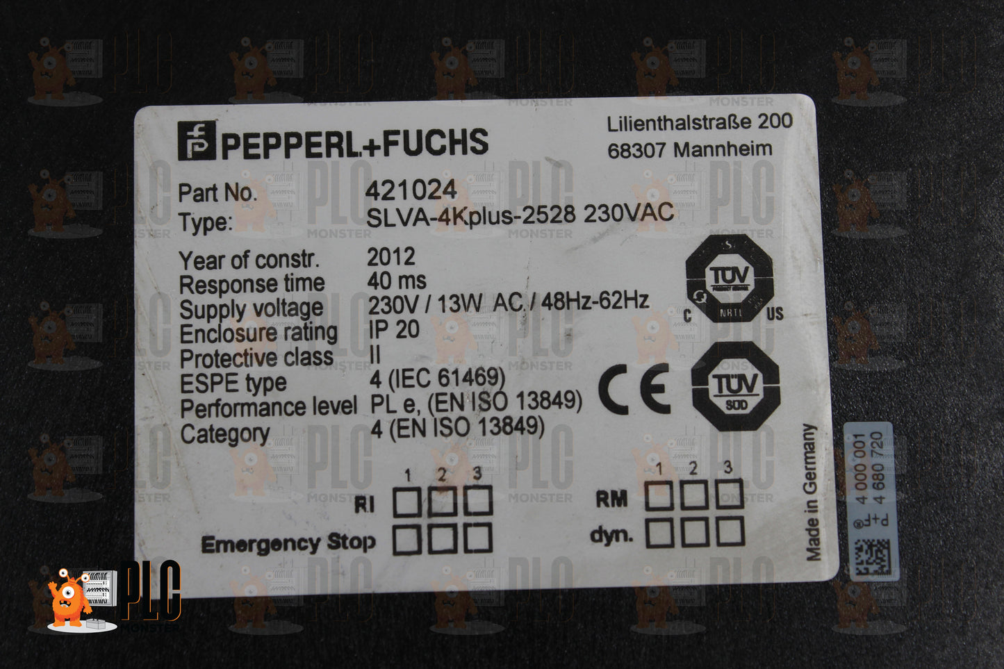 PREOWNED | Pepperl+Fuchs | SLVA-4Kplus-2528 230VAC |